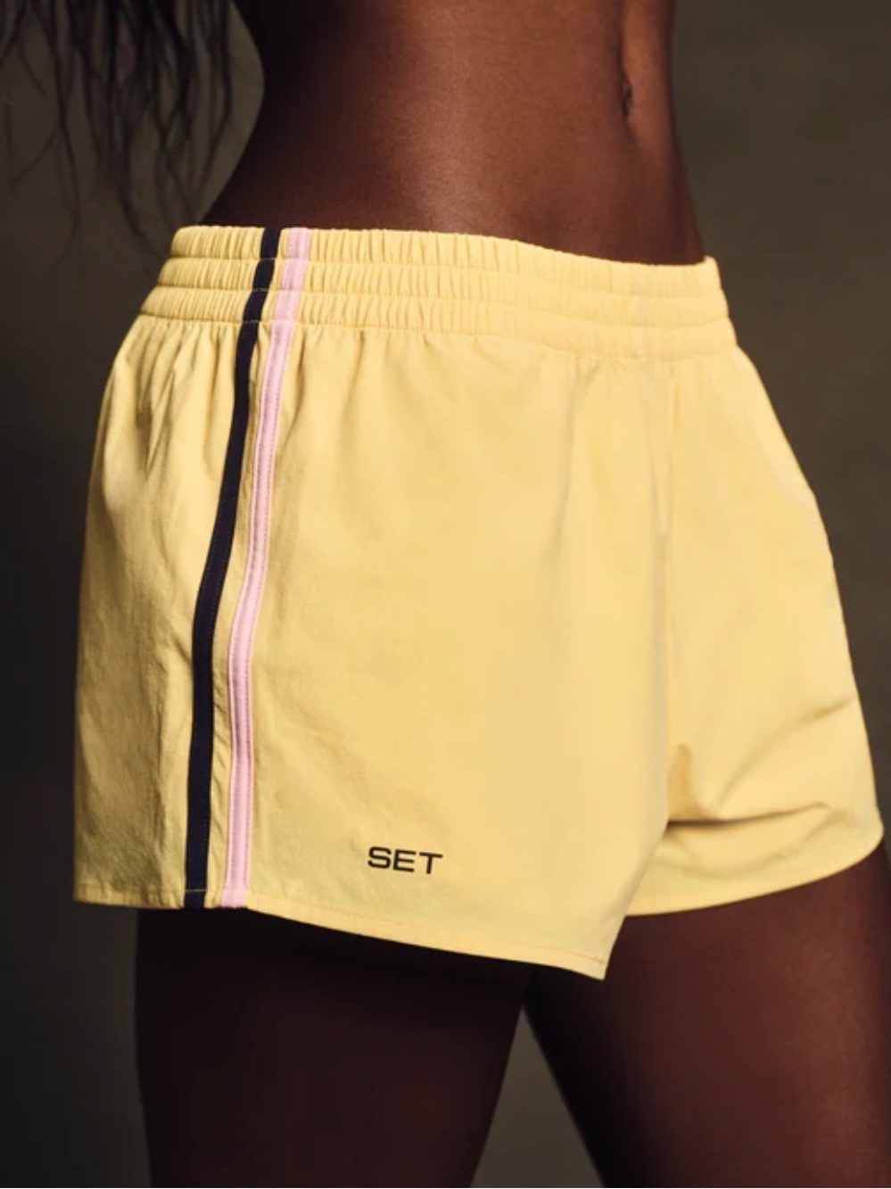 SET Active Yellow Athletic Nylon Shorts birthday drop limited